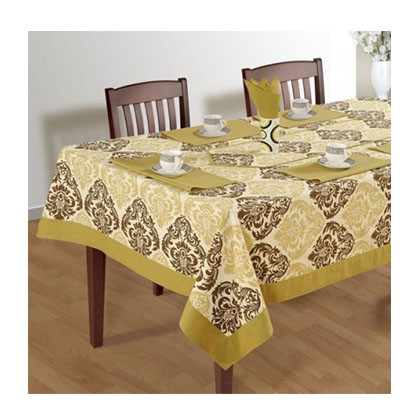 BROCADE PRINTED RECTANGULAR TABLE LINEN