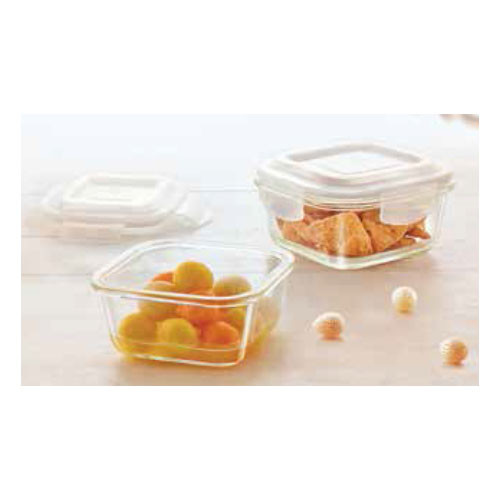 GLASS BOWL SET SQUARE