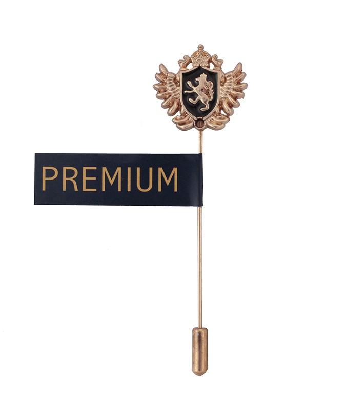 Peluche Coat of Arms Golden & Black Colored Brooch Lapel pin for men