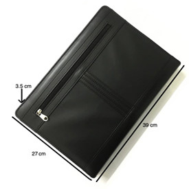 NJ Leatherette Material Professional File Folder for Documents Conference Folder File with 10 Leafs Black Colour