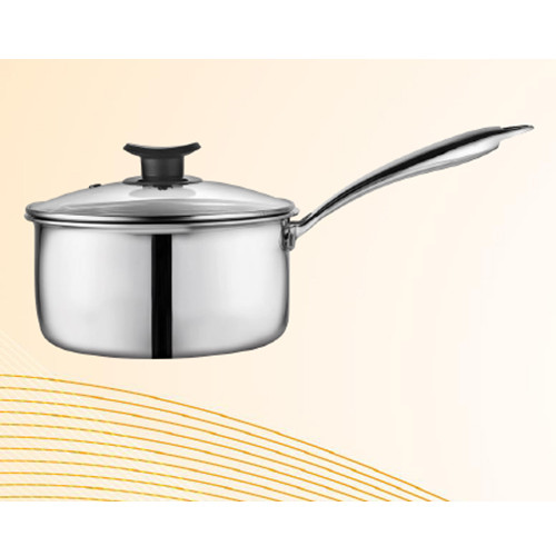 KENT TRIPLY STAINLESS STEEL SAUCE PAN WITH GLASS LID