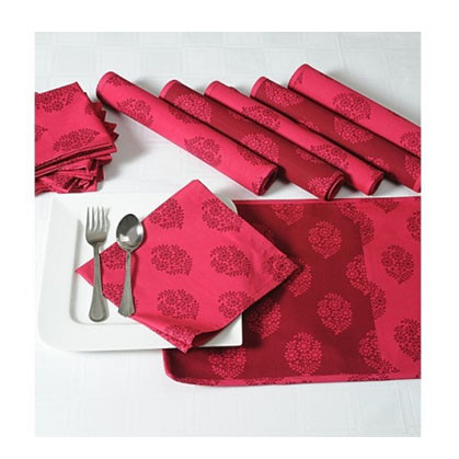 MAROON STENCIL DINING TABLE