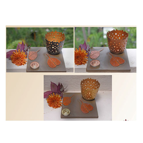 Gold, Copper & Charcoal Tea Light Holders