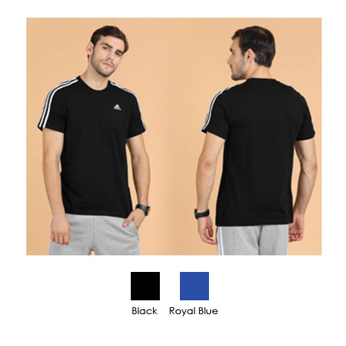 Adidas 3 Striped Cotton Round Neck T-Shirt