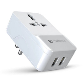 PORTRONICS ADAPTO 3 DUAL USB OUT WITH AC SOCKET