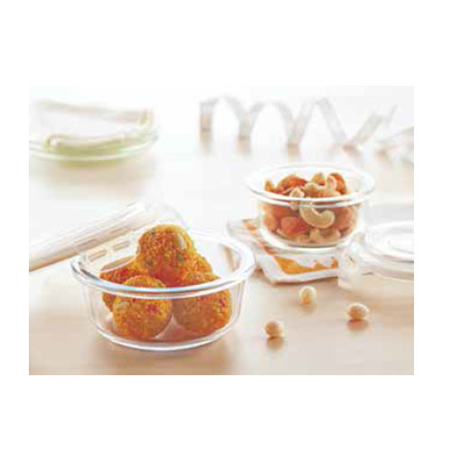 GLASS BOWL -SET OF 2 -ROUND