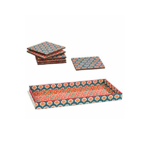 Chumbak – Tribal Blossom Coaster and Tray set