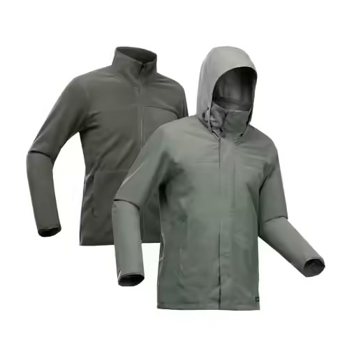 Decathlon Mens Travel Trekking 3-in-1 waterproof jacket – Travel 100