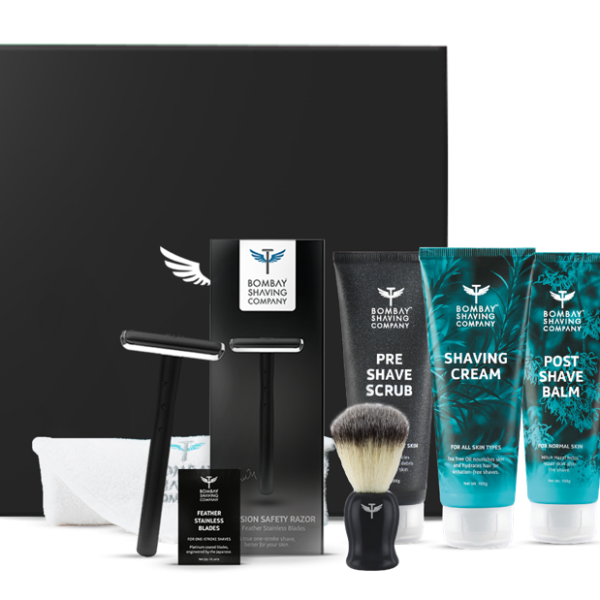 6-in-1 Premium Shaving Kit For Men With Black Razor