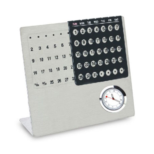 DESKTOP METAL CALENDAR WITH WATCH
